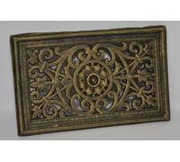SEZAM Grille de ventilation en fonte, 23 x 2,5 x 14,5 cm, Classique, Or Antique, pour poêles en faïence, fours à bois et cheminées, écran de cheminée, écran de ventilation