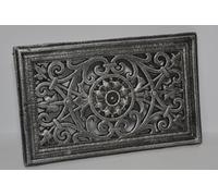 SEZAM Grille de ventilation en fonte 23 x 2,5 x 14,5 cm, pour poêles, fours à bois & cheminées - Grille pour air chaud - Grille d'aération pour four, OZ110 (Vieux argent)