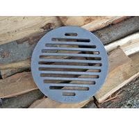 SEZAM Grille ronde en fonte Ø 25 cm de diamètre - Grille de four - Grille de cendres - Différents diamètres - Compatible avec poêle de cheminée, grille de table, grille de four, cheminée, pièces de