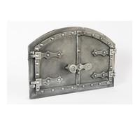 SEZAM Porte de four double en fonte avec loquet de porte, aspect rivet, porte de four à pizza - four pain - porte de four en pierre