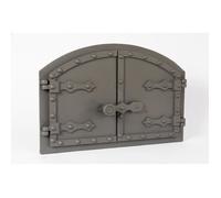 SEZAM Porte de four double en fonte avec loquet de porte, aspect rivet, porte de four à pizza - four pain - porte de four en pierre