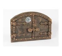 SEZAM Porte de four double en fonte avec thermomètre 500°C, aspect rivet, porte de four à pizza - four pain - porte de four en pierr