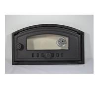 SEZAM Porte de four en fonte à pizza, pain, avec thermomètre 500°C, verre résistant à la chaleur, ouverture vers la droite