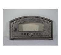 SEZAM Porte de four en fonte à pizza, pain, verre résistant à la chaleur, ouverture vers la droite, semi-circulaire DZP08 0