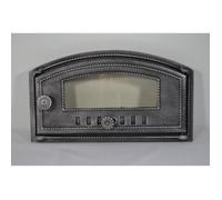 SEZAM Porte de four en fonte à pizza, pain, verre résistant à la chaleur, ouverture vers la droite, semi-circulaire DZP08 5