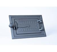 SEZAM Porte de four en fonte pour cheminée - avec loquet de porte, porte de four à pain - porte de four en pierre - porte de four à pizza 25,2 x 3 x 16,7 cm - Rectangulaire, graphite peint
