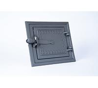 SEZAM Porte de four en fonte pour cheminée - avec loquet de porte, porte de four à pain - porte de four en pierre - porte de four à bois 25,2 x 3 x 21,5 cm - rectangulaire, graphite peint