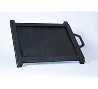 SEZAM Vanne d'étranglement pour régulation d'air en fonte, étranglement des fumées, registre de cheminée - pour four à pizza - four à pain - four à pierre - four à bois, 42x1,9x33 cm, peint en noir