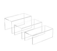 Sezanrpt Boîte de rangement 3 pièces pour présentoir acrylique transparent, organisateur de stockage pour comptoir en acrylique rectangulaire, support acrylique pour figurines, cosmétiques, sacs