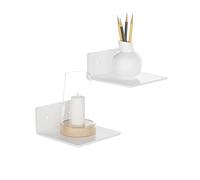 Sezanrpt Ensemble de 2 Étagères Murales en Acrylique Blanc de 15 cm, Étagères Murales de Rangement pour Chambre, Salle de Jeux, Salon, Salle de Bain, Salle à Manger, Bureau, Lot de 2