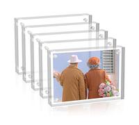 Sezanrpt Ensemble de 5 cadres magnétiques en acrylique 9 x 13 cm, double face pour photos 8 x 10, 9 x 12, 10 + 10 mm d'épaisseur