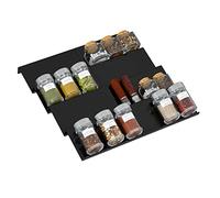 Sezanrpt Étagère de tiroir à épices réglable en acrylique, extensible de 20,3 cm à 40,6 cm, organisateur de tiroir en acrylique pour pots d'assaisonnement