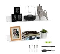 Sezanrpt Étagères murales en acrylique de 60 cm pour rangement et organisation, étagères murales en plexiglas pour décoration murale, poupées, cosmétiques, parfums, livres, Funko Pop, figurines