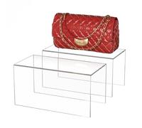 Sezanrpt Lot de 2 grandes étagères en acrylique 30 x 15 x 15 cm pour desserts, cupcakes, jouets, objets de collection, marchandises, 30 x 15 x 15 cm