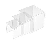 Sezanrpt Lot de 3 Éléments de Présentoir en Acrylique Carrés, Ensemble de Présentoir de Table pour Desserts en Acrylique Transparent, Présentoir en Acrylique Transparent pour Cupcakes, Jouets, Montres