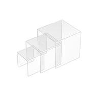 Sezanrpt Lot de 3 étagères de présentation carrées en acrylique transparent pour objets de collection - Pour figurines Funko Pop, parfums, cupcakes, bonbons et desserts - 7,6 x 10 x 12,7 cm