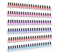 Sezanrpt Lot de 6 organiseurs transparents pour vernis à ongles - Montage mural - 61 cm - Pour 150 bouteilles