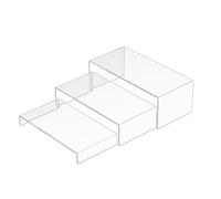 Sezanrpt Support en acrylique Risers, lot de 3, supports d'affichage rectangulaires, pour funko pop, vente au détail, chaussures, plantes, décorations de maison, décoration de - 19 x 20,3 x 21,6 cm