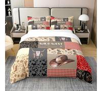 Sezhiqeu Housse de Couette 200x200 Cowboy de L'ouest, Parure de Lit Ferme de Campagne Adulte 2 Personnes en Microfibre Douce Imprimée 3D avec 2 Taies d'oreiller avec Fermeture Éclair A.1588