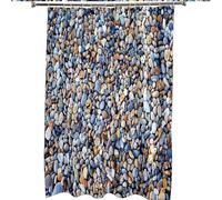 Sezhiqeu Rideau de Douche Anti-Moisissure 120 x 200 cm Motif de Galets - Tissu Polyester Imperméable à Séchage Rapide et Lavable en Machine - Cailloux Rideaux Salle de Bain avec 8 Crochets A.1920