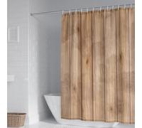 Sezhiqeu Rideau de Douche Anti-Moisissure 180x180 cm Grain de Bois - Tissu Polyester Imperméable à Séchage Rapide et Lavable en Machine - Style Rétro Rideaux Salle de Bain avec 12 Crochets A.2033