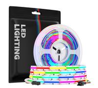 SEZO 12 V FCOB WS2811 IC RGB LED Strip, 5 m 864LEDs/m Pixel individuellement adressable couleur COB LED Light Strip, largeur 12 mm, IP30, non imperméable pour décoration de fête à la maison