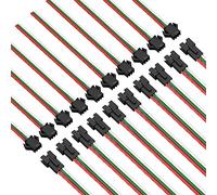 SEZO JST SM Lot de 20 paires de connecteurs à 3 broches femelles et mâles JST pour bandes LED SK6812 RGBW WS2812B WS2811 avec câble de 15 cm