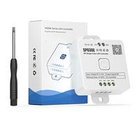 SEZO SP636E Contrôleur LED Bluetooth SPI de Couleur Unique Effet de Lumière Blanche Dynamique pour Ruban LED FCOB IC Fonctionne avec Panneau Tactile RC1/Télécommande RF RB1/Contrôle APP DC5V-24V