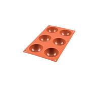 silikomart | SF002 Moule en silicone pour Monoportions SEMISFERA | 6 cavités, ø 70 h 35 mm, anti-adhérent, Lot de 1 Moule à gâteau, Made in Italy