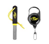 SF Aiguiseurs à Hameçons de Pêche Affûteur d'hameçons Fichier de Crochet Outil de Meulage Portatif Double Face Grain de Diamant avec Zinger