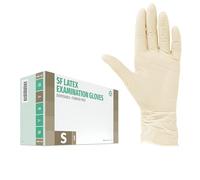 SF Gants en latex S blancs - 100 gants d’examen jetables, non poudrés | Gants médicaux résistants; pour soins, ménage, cuisine, cosmétique et tatouage; adaptés aux usages professionnels.