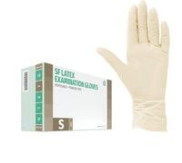 SF Gants en latex S blancs - 100 gants jetables, non poudrés, résistants, pour usage médical, ménage, cuisine, cosmétique, tatouage et tâches ménagères