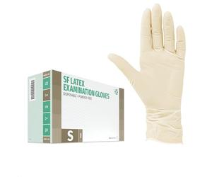 SF Gants en latex S blancs - 100 gants jetables, non poudrés, résistants, pour usage médical, ménage, cuisine, cosmétique, tatouage et tâches ménagères