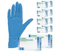 SF Gants nitrile L bleus - 1000 (10x100) gants jetables, non poudrés, sans latex, résistants, pour la cuisine, l’usage médical, le ménage, la mécanique, le tatouage, la coiffure, l’usage alimentaire