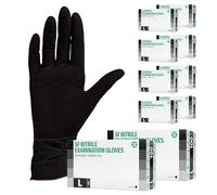 Gants en nitrile 1000 pièces 10 boites (L, Noir) Gants d'examen jetables, sans poudre, sans latex, non stériles, cuisine sanitaire, gants de nettoyage, médicaux, tatouage, à usage unique