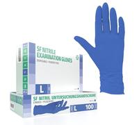 SF Gants nitrile violets L - 100 gants jetables, non poudrés, sans latex, résistants, pour la cuisine, l’usage médical, le ménage, la mécanique, le tatouage, la coiffure, l’usage alimentaire