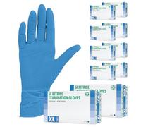 SF Gants nitrile XL bleus - 1000 (10x100) gants jetables, non poudrés, sans latex, résistants, pour la cuisine, l’usage médical, le ménage, la mécanique, le tatouage, la coiffure, l’usage alimentaire