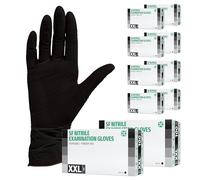 SF Gants nitrile XXL noirs - 1000 (10x100) gants jetables, non poudrés, sans latex, résistants, pour la cuisine, l’usage médical, le ménage, la mécanique, le tatouage, la coiffure, l’usage alimentaire