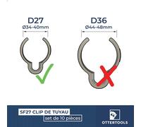 SF27 Clip pour câble compatible avec les flexibles Festool D27 et les câbles Plug It (noir,10 pièces)