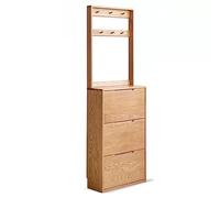 SFANIIX Armoire de rangement à chaussures en bois massif avec seau à bascule ultra fin, armoire à chaussures, porte d'entrée, porche, salon, balcon, casier de rangement, armoire à chaussures pour
