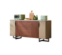 SFANIIX Buffet Buffet de Salle à Manger for la Maison, Armoire de Porche, Panneau de Roche, Armoire de Rangement Murale de Salon en Cuir de Selle de Style Wabi-sabi Buffet avec Rangement