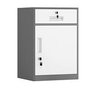 SFANIIX Classeur à dossiers Suspendu avec Serrure, classeur métallique sous Bureau, 1 tiroir et 1 Armoire for Bureau à Domicile(A)