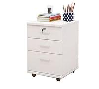 SFANIIX Classeur latéral en Bois, Meuble de Rangement Mobile for Placard/Bureau, 3 tiroirs, Blanc(B)