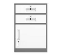 SFANIIX Classeur métallique sous Bureau avec Serrure, 2 tiroirs et 1 Compartiment for Documents/Lettres au Format A4(A)