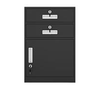 SFANIIX Classeur métallique sous Bureau avec Serrure, 2 tiroirs et 1 Compartiment for Documents/Lettres au Format A4(C)