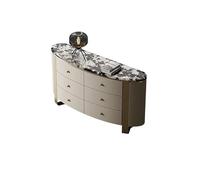 SFANIIX Commode Minimaliste à Six tiroirs en marbre, Meuble de Rangement latéral for Salle Manger, Art du Cuir, Table décorative Luxe Pierre for Couloir d'entrée Buffet avec Rangement(C)