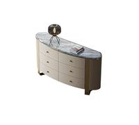 SFANIIX Commode Minimaliste à Six tiroirs en marbre, Meuble de Rangement latéral for Salle Manger, Art du Cuir, Table décorative Luxe Pierre for Couloir d'entrée Buffet avec Rangement(D)