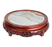 SFANIIX Support sur Pied Vase à Fleurs Rondes en Bois étrange Pierre Handicraft Artisanat Base Rétro Mobilier Petite Fleur Stand Home Decoration Affichage(M31cm)