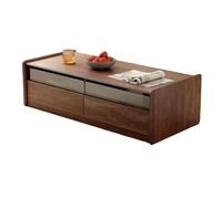 SFANIIX Table Centrale Moderne Meuble TV combiné for Petit Appartement, Table à thé en Verre et Bois, Table Basse de Salon, Meuble Multifonctionnel Table de Bout Basse(120cm)