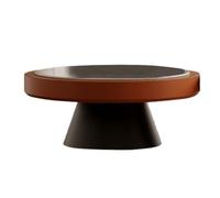 SFANIIX Table centrale moderne Table basse ronde moderne, simple table basse en pierre, lumineuse, décoration pour salon, villa de luxe, table à thé Table basse à café(M:85X35cm)